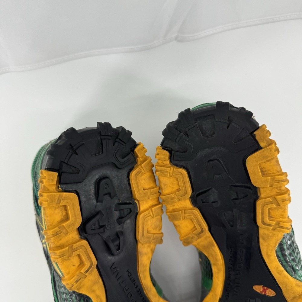 LA Sportiva Bushido Shoes Trail Running Hiking Green/Yellow Mens Sz 13 - Picture 13 of 16